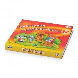 Пластилин классический ГАММА "Мультики", 12 цветов, 240 г, со стеком, картонная упаковка, 280018/281018