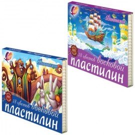 Пластилин восковой ЛУЧ "Фантазия", 18 цветов, 270 г, со стеком, картонная упаковка, 25С1524-08