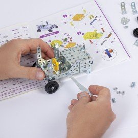 Конструктор металлический ЮНЛАНДИЯ "Для уроков труда №1", развивающий, 206 элементов, 104679