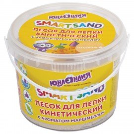 Песок для лепки кинетический ЮНЛАНДИЯ, песочный, 500 г, 2 формочки, ведерко, 104994