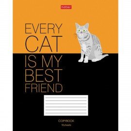 Тетрадь 18 л. HATBER клетка, обложка картон, "Умные звери" (5 видов в спайке), 18Т5В1