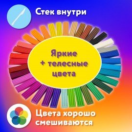 Пластилин классический ЮНЛАНДИЯ "ВЕСЁЛЫЙ ШМЕЛЬ", 36 цветов, 720 грамм, СО СТЕКОМ, ВЫСШЕЕ КАЧЕСТВО, 106434