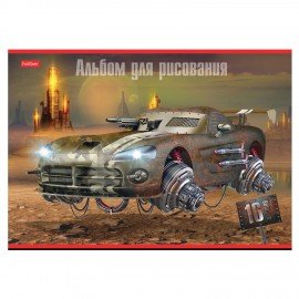 Альбом д/рис. А4 16л., скоба, обложка картон, HATBER, 205х290мм, Дизельпанк, 16А4В