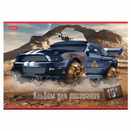 Альбом д/рис. А4 16л., скоба, обложка картон, HATBER, 205х290мм, Дизельпанк, 16А4В