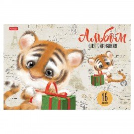 Альбом д/рис. А4 16л., скоба, обложка картон, HATBER, 205х290мм, Зоозаврики, 16А4В