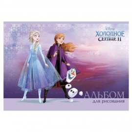 Альбом д/рис. А4 30л., скоба, обложка картон, HATBER, 205х290мм, Холодное сердце (DISNEY), 30А4В
