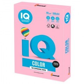 Бумага цветная IQ color, А4, 80 г/м2, 500 л., пастель, розовый фламинго, OPI74