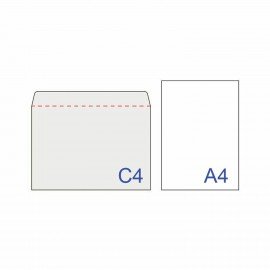 Конверты С4 (229х324 мм) КРАФТ, отрывная лента, 100 г/м2, КОМПЛЕКТ 250 шт., 122135