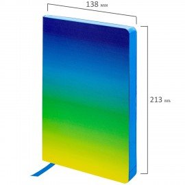 Ежедневник недатированный А5 138х213 мм, BRAUBERG GRADE, под кожу, 136 л., синий-зелёный, 114460