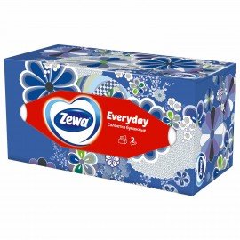 Салфетки косметические 2-слойные в картонном коробе, 250 штук, ZEWA Everyday, 8679