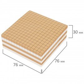 Блок самоклеящийся крафтовый (стикеры) BRAUBERG, MULTI KRAFT 76х76 мм, 300 листов, 115209