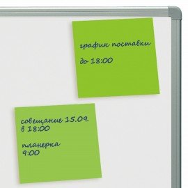 Блок самоклеящийся (стикеры), STAFF НЕОНОВЫЙ, 76х76 мм, 100 листов, зеленый, 12хххх, 115585