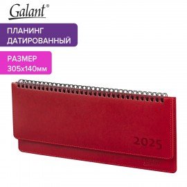 Планинг датированный 2025 305х140мм GALANT Ritter, под кожу, красный, 115706