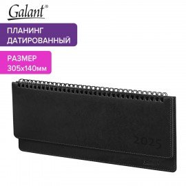 Планинг датированный 2025 305x140мм GALANT Ritter, под кожу, черный, 115707