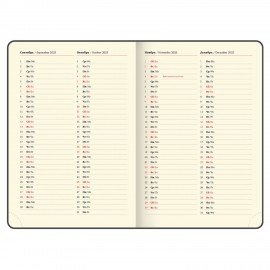 Ежедневник датированный 2025 БОЛЬШОЙ ФОРМАТ 210х297мм А4, BRAUBERG Comodo, под кожу, черный, 115734