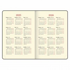 Ежедневник датированный 2025, А5, 138x213 мм, BRAUBERG "Cayman", под кожу, черный/коричневый, 115770