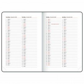 Ежедневник датированный 2025 А5 138х213мм BRAUBERG Swirl, под кожу, держатель для ручки, серый, 115914