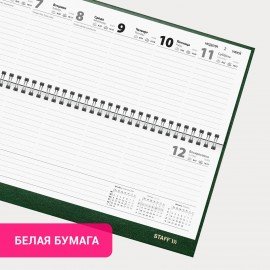 Планинг датированный 2025 300х130мм, STAFF, гребень, обложка бумвинил, 64л, зеленый, 116048