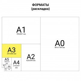 Калька для чертежных и дизайнерских работ папка, А3, 297х420мм, 40г/м2, 40 листов, BRAUBERG, 116374