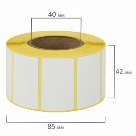 Этикетка ТермоЭко (40х30 мм), 1000 этикеток в ролике, светостойкость до 2 месяцев, 116664, 56214