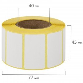 Этикетка ТермоЭко (43х25 мм), 1000 этикеток в ролике, светостойкость до 2 месяцев, 122066