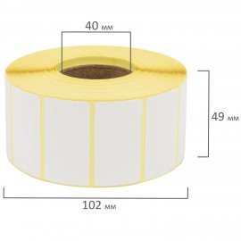 Этикетка ТермоЭко (47х26 мм), 2000 этикеток в ролике, светостойкость до 2 месяцев, 122304
