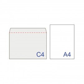 Конверты С4 (229х324 мм), отрывная лента, 100 г/м2, КОМПЛЕКТ 500 шт.