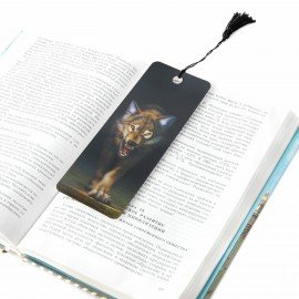 Закладка для книг 3D, BRAUBERG, объемная, "Волк", с декоративным шнурком-завязкой, 125756