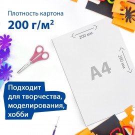 Картон белый А4 МЕЛОВАННЫЙ (глянцевый), 10 листов, BRAUBERG, 200х290 мм, 128017