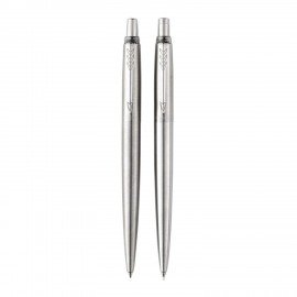 Набор PARKER "Jotter Stainless Steel CT": шариковая ручка синяя и механический карандаш, 2093256