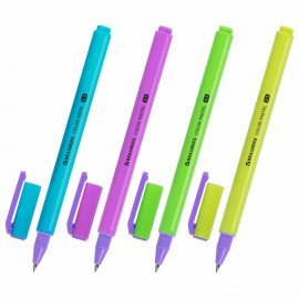 Ручка гелевая BRAUBERG COLOR NEON, ЧЕРНАЯ, корпус ассорти, узел 0,5 мм, линия 0,35 мм, 144120