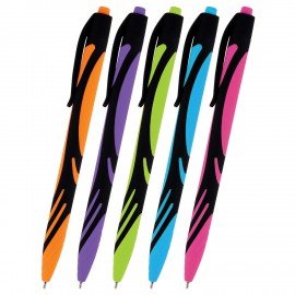 Ручка шариковая автоматическая BRAUBERG ULTRA COLOR NEON, soft-touch, СИНЯЯ, пишущий узел 0,7 мм, линия 0,35 мм, 144203