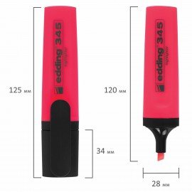 Текстовыделитель EDDING "345", КРАСНЫЙ, линия 2-5 мм, E-345/2