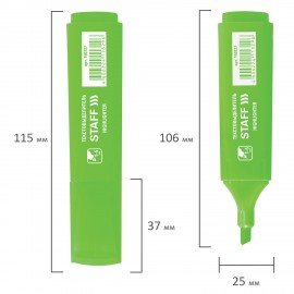 Текстовыделитель STAFF "EVERYDAY HL-728", ЗЕЛЕНЫЙ, линия 1-5 мм, 150727