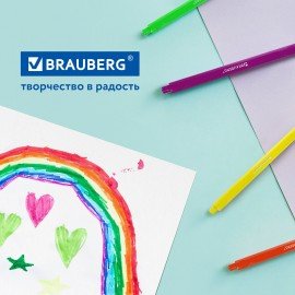 Фломастеры трехгранные 24 цвета, вентилируемый колпачок, BRAUBERG "PREMIUM", ПВХ-упаковка, 152194