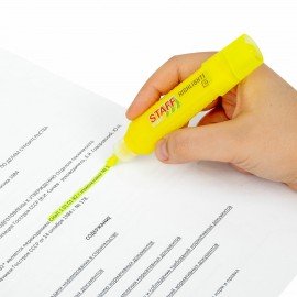 Текстовыделитель STAFF "EVERYDAY HL-707", ЖЕЛТЫЙ, линия 1-5 мм, скошенный наконечник, 152542