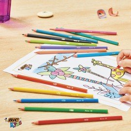 Карандаши цветные BIC "Tropicolors", 12 ЦВЕТОВ, пластиковые, европодвес, 83256610