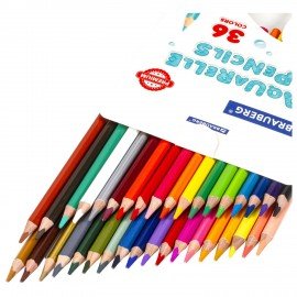 Карандаши цветные акварельные BRAUBERG PREMIUM AQUARELLE, 36 цветов, грифель 4 мм, 181674