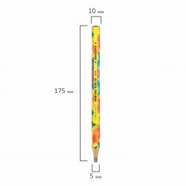 Карандаш с многоцветным грифелем МЯГКИЙ, 1 шт., ЮНЛАНДИЯ "MAGIC", классические цвета, утолщенный, 181789