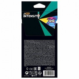 Карандаши цветные BIC "Intensity", 12 ЦВЕТОВ, трехгранные, пластиковые, европодвес, 9505272