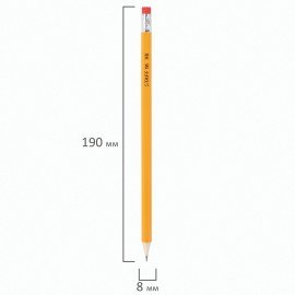 Карандаши чернографитные простые с ластиком HB, ВЫГОДНАЯ УПАКОВКА КОМПЛЕКТ 72 штуки, STAFF, 181882