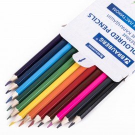 Карандаши цветные стираемые с ластиком BRAUBERG ERASABLE, 12 цветов, мягкий грифель 3 мм, 181932