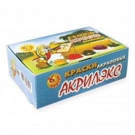 Краски акриловые "Акрилэкс", 6 цветов по 20 мл, в баночках, 24-6.20-50