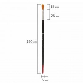 Кисть BRAUBERG, синтетика, плоская, № 5, 200213