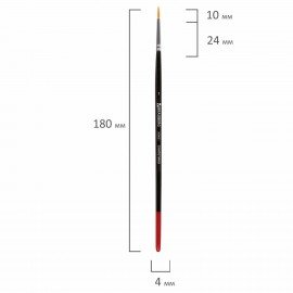 Кисть BRAUBERG синтетика, круглая, №1, 200851