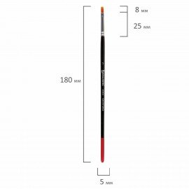 Кисть BRAUBERG синтетика, плоская, №1, 200864