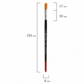 Кисть BRAUBERG синтетика, плоская, №8, 200869