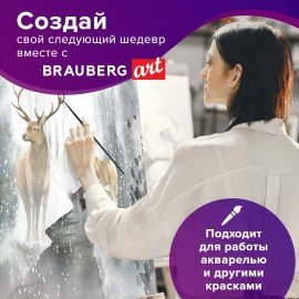 Кисть художественная проф. BRAUBERG ART CLASSIC, белка, круглая, № 0, длинная ручка, 200897