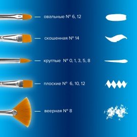 Кисти художественные набор 12 шт. в пенале, синтетика, BRAUBERG ART DEBUT, 201042