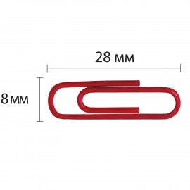 Скрепки BRAUBERG, 28 мм, цветные, 100 шт., в картонной коробке, Россия, 220555